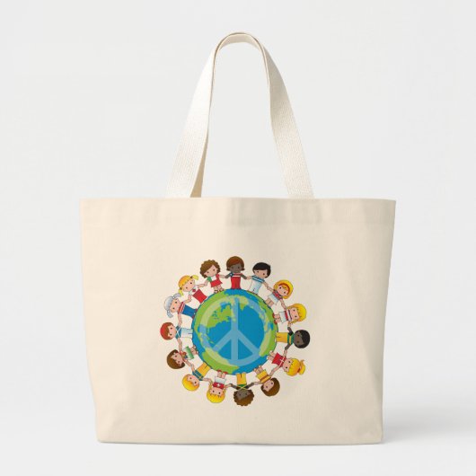 Wereldwijde kinderen grote tote bag (Voorkant)