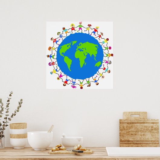 Wereldwijde Kinderen Poster (Keuken)