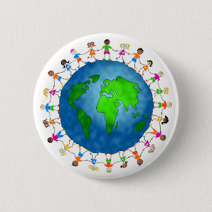 Wereldwijde Kinderen Ronde Button 5,7 Cm