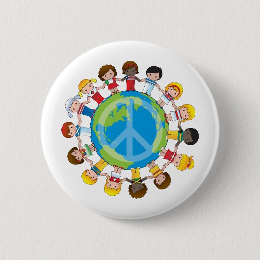 Wereldwijde kinderen ronde button 5,7 cm (Voorkant)