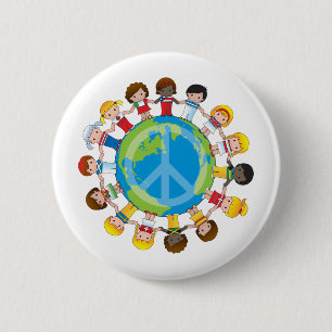 Wereldwijde kinderen ronde button 5,7 cm