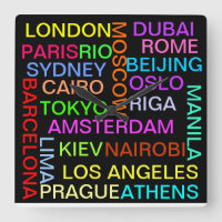 Wereldwijde klok voor steden