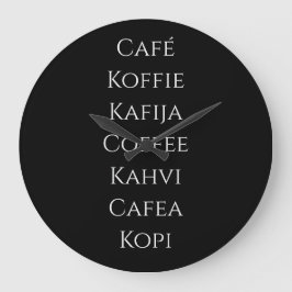 Wereldwijde koffie grote klok