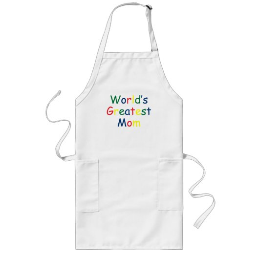 Wereldwijde mam lang schort (Voorkant)