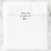 Wereldwijde mam ronde sticker (Tas)