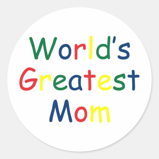 Wereldwijde mam ronde sticker (Voorkant)