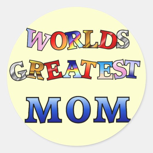 Wereldwijde mam ronde sticker (Voorkant)