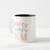 Wereldwijde mam tweekleurige koffiemok (Voorkant links)