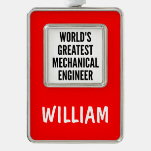 Wereldwijde Mechanische Engineer Verzilverd Omlijst Ornament
