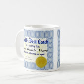 Wereldwijde Mok Beste coach certificaat (Voorkant links)