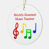 Wereldwijde muziekdocent keramisch ornament (Links)