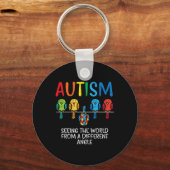 Wereldwijde ogen zien vanuit verschillende hoeken  sleutelhanger (Voorkant)