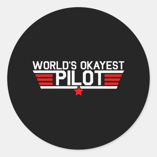 Wereldwijde Okayest Pilot Ronde Sticker (Voorkant)