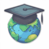 Wereldwijde opleiding en afstuderen: Wereld met ba Sticker (Voorkant)