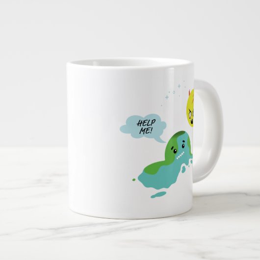 Wereldwijde opwarming grote koffiekop (Voorkant rechts)