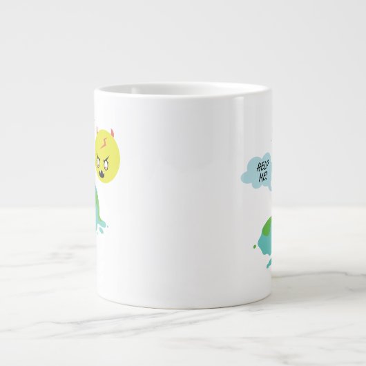 Wereldwijde opwarming grote koffiekop (Voorkant)