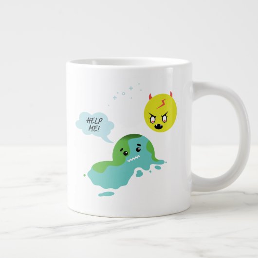 Wereldwijde opwarming grote koffiekop (Rechts)