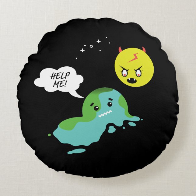 Wereldwijde opwarming rond kussen (Voorkant)