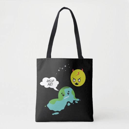 Wereldwijde opwarming tote bag (Voorkant)