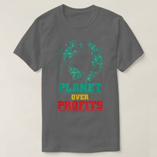 Wereldwijde opwarming van de aarde over winst t-shirt (Design voorkant)