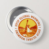 Wereldwijde opwarming van de klimaatverandering ronde button 7,6 cm (Voorkant /achterkant)