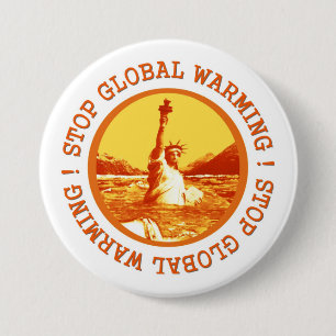 Wereldwijde opwarming van de klimaatverandering ronde button 7,6 cm