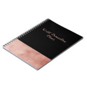 Wereldwijde overheersplannen zwart en roos goud notitieboek (Linkerzijde)