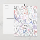 Wereldwijde paspoortstempels op een briefkaart (Voorkant / Achterkant)