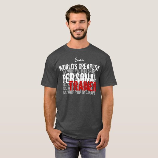 Wereldwijde persoonlijke trainer Funny A009A T-shirt (Voorkant volledig)