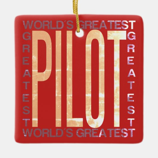 Wereldwijde piloot keramisch ornament (Voorkant)