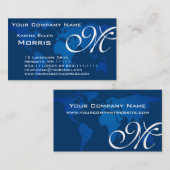 Wereldwijde professionele, deep Blue Wereldkaart Visitekaartje (Voorkant / Achterkant)