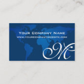 Wereldwijde professionele, deep Blue Wereldkaart Visitekaartje (Achterkant)