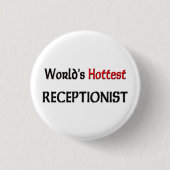 Wereldwijde receptionist ronde button 3,2 cm (Voorkant)
