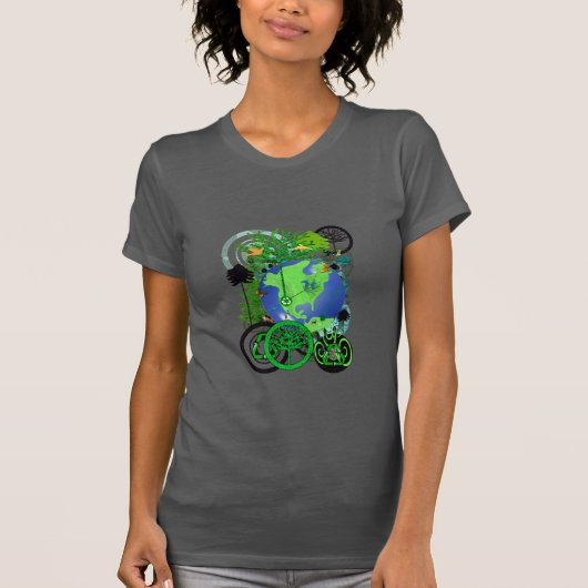 Wereldwijde Recyclen op wereldcontinenten T-shirt (Voorkant)