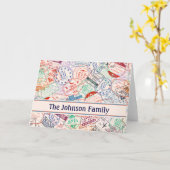 Wereldwijde reisetiketten over het gehele patroon kaart (Gele Bloem)