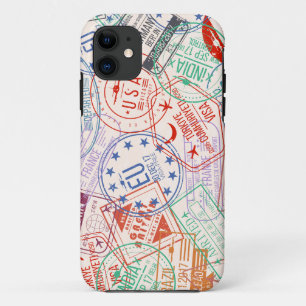 Wereldwijde Reislabels Overal Patroon Case-Mate iPhone Case