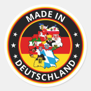 Wereldwijde reiziger - Made in Duitsland (bewerk Ronde Sticker