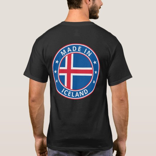 Wereldwijde reiziger - Made in Iceland (bewerken) T-shirt (Achterkant)