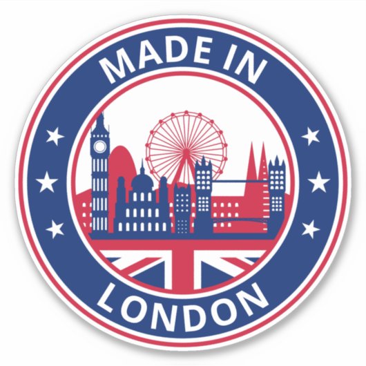 Wereldwijde reiziger - Made in London, Engeland (E Sticker (Voorkant)