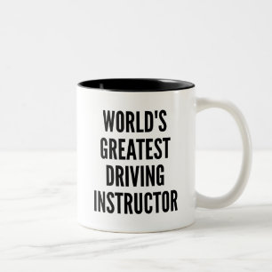 Wereldwijde rijinstructeur tweekleurige koffiemok