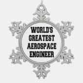 Wereldwijde ruimtevaartingenieur tin sneeuwvlok ornament (Voorkant)