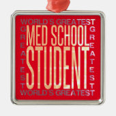 Wereldwijde schoolstudent metalen ornament (Voorkant)