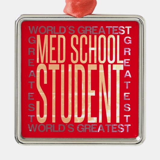 Wereldwijde schoolstudent metalen ornament (Voorkant)