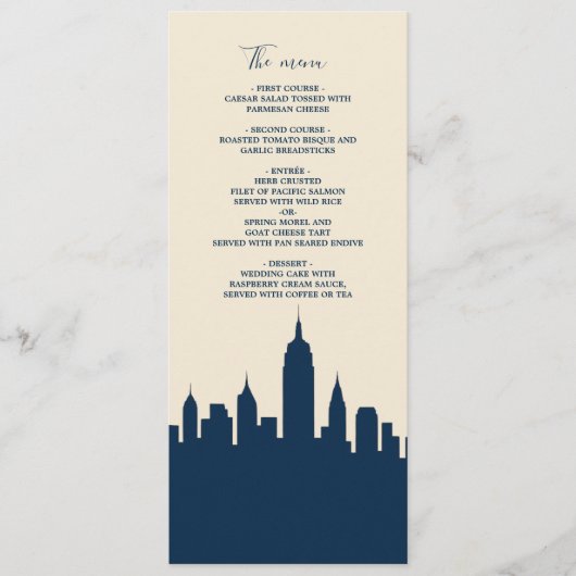 Wereldwijde Skyline bestemming liefde Trouwmenu Programmakaart (Voorkant)