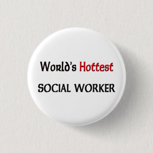 Wereldwijde sociale werker ronde button 3,2 cm (Voorkant)