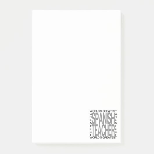 Wereldwijde Spaanse leraar Post-it® Notes (Voorkant)