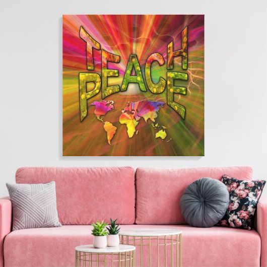 Wereldwijde training voor vrede canvas afdruk (Insitu (Woonkamer))