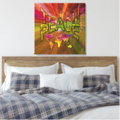 Wereldwijde training voor vrede canvas afdruk (Insitu (Slaapkamer))