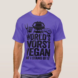 Wereldwijde Vegan Jokes Pig Pork Rub Funny Grill T-shirt