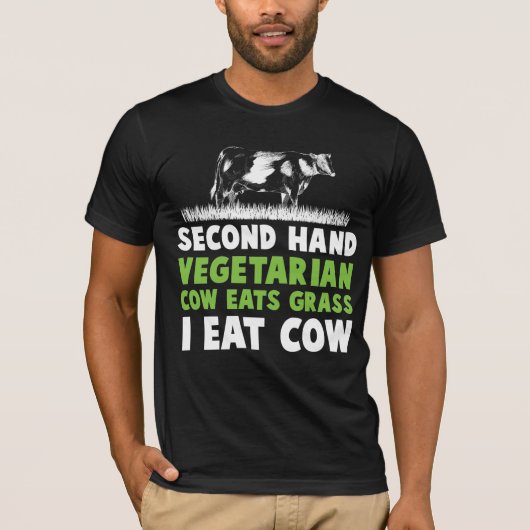 Wereldwijde vegetarische koe Steak Anti Vegan T-shirt (Voorkant)